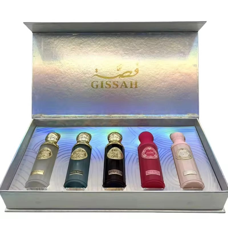 Pack Découverte Gissah – Collection Prestige (5 parfums). Contenu : Hudson II, Imperial Valley, La Luna, One & Only et Sora. Hudson II
